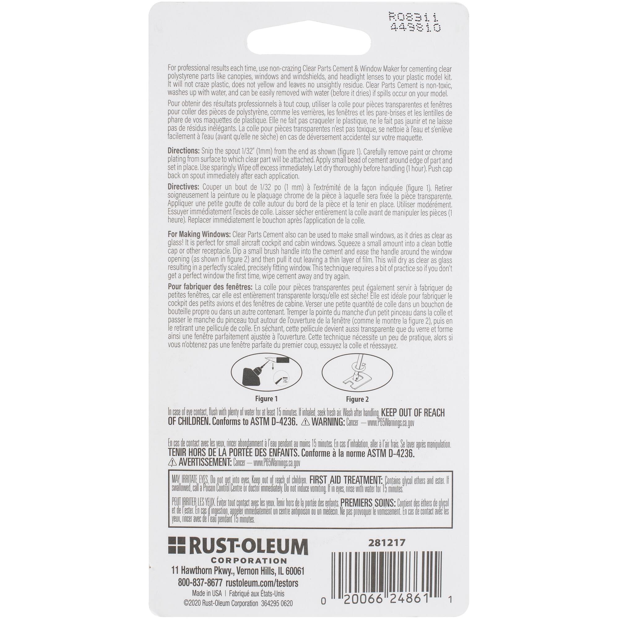 Testors Clear Parts Cement, 1oz.